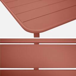 sweeek Metal Garden Table For 4 People in Terracotta - thumbnail 6
