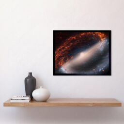 "Artery8 NASA Hubble James Webb Telescope Spiral Galaxy NGC 1300 Framed Art in Black - Size: W12"" x H16""" - thumbnail 2
