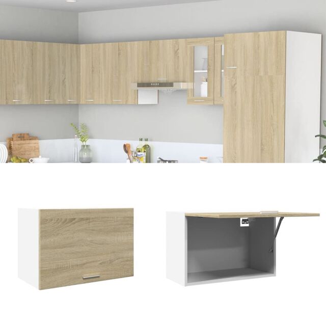 Berkfield Home Hanging Cabinet Lyon Sonoma Oak 60x31x40 cm Engineered Wood in Brown - Size: 60 x 31 x 40 cm - image 1
