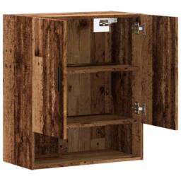 Berkfield Home Wall Cabinet Old Wood 60x31x70 cm Engineered Wood in Brown - Size: 60 x 31 x 70 cm - thumbnail 7