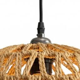 Emitto Rustic Ceiling Pendant Light Shade Hemp Rope Lamp Shade Boho Yellow - thumbnail 6