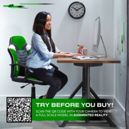 X Rocker Saturn Ergonomic Mid Back PC Gaming Chair with Swivel Base in Green - thumbnail 7