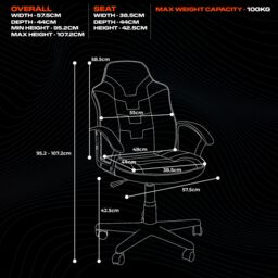 X Rocker Saturn Ergonomic Mid Back PC Gaming Chair with Swivel Base in Green - thumbnail 6