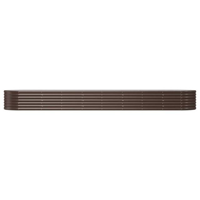 Berkfield Home Garden Raised Bed Powder-coated Steel 368x80x36 cm Brown - Size: 368 x 80 x 36 cm - image 1