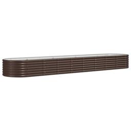 Berkfield Home Garden Raised Bed Powder-coated Steel 368x80x36 cm Brown - Size: 368 x 80 x 36 cm - thumbnail 3