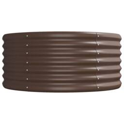 Berkfield Home Garden Raised Bed Powder-coated Steel 368x80x36 cm Brown - Size: 368 x 80 x 36 cm - thumbnail 4