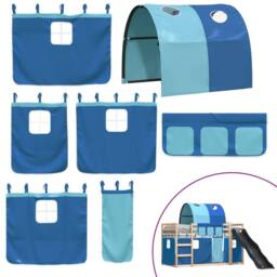 Berkfield Home Bunk Bed without Mattress with Slide & Curtains Blue 80x200 cm - thumbnail 5
