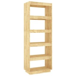Berkfield Home Book Cabinet/Room Divider 60x35x167 cm Solid Pinewood in Brown - Size: 60 x 35 x 167 cm - thumbnail 2