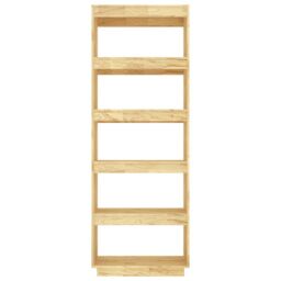 Berkfield Home Book Cabinet/Room Divider 60x35x167 cm Solid Pinewood in Brown - Size: 60 x 35 x 167 cm - thumbnail 5