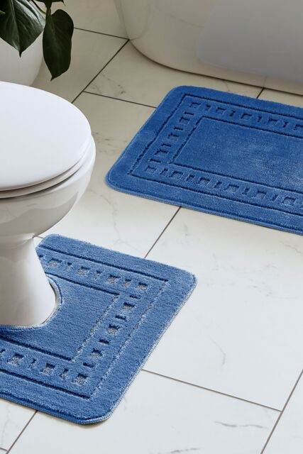 Catherine Lansfield 'Armoni' Bath Mat & Ped Set in Navy - image 1