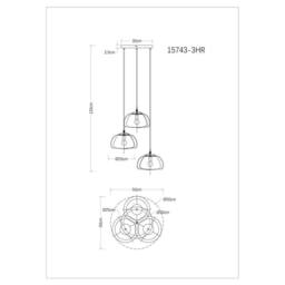 Netlighting Jella Cluster Pendant Matt Black Smoke Glass Shade 3x E14 - thumbnail 5
