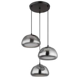 Netlighting Jella Cluster Pendant Matt Black Smoke Glass Shade 3x E14 - thumbnail 2