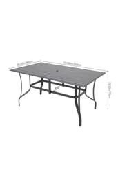 Garden Sanctuary Metal Slatted Outdoor Garden Coffee Table with 6 Rattan Chairs in Black - thumbnail 5