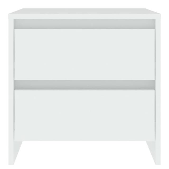 Berkfield Home Elegant Bedside Cabinet White 45x34.5x44.5 cm Engineered Wood - image 1