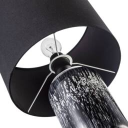 Happy Homewares Modern Marble Drip Snowflake Glass Table Lamp with Linen Shade in Black - thumbnail 5