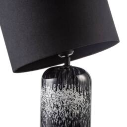 Happy Homewares Modern Marble Drip Snowflake Glass Table Lamp with Linen Shade in Black - thumbnail 4