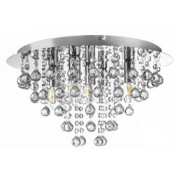 Netlighting London 46cm Ceiling Light Chrome Acrylic Crystal Clear 5x E14 in Grey