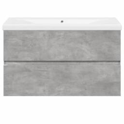 Berkfield Home Durable 2 Piece Bathroom Furniture Set Concrete Grey Engineered Wood - thumbnail 4