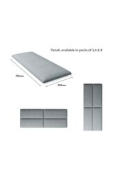 Aspire EasyMount Wall Mounted Upholstered Panels, Modular DIY Headboard in Malham Weave Fabric (Pack of 4) in Light Blue - thumbnail 5
