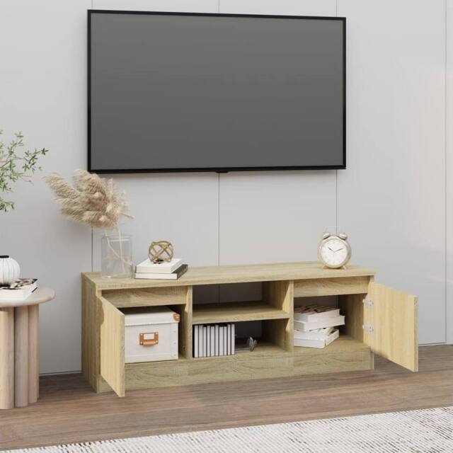 Berkfield Home TV Cabinet with Door Sonoma Oak 102x30x36 cm in Light Brown - Size: 102 x 30 x 36 cm - image 1