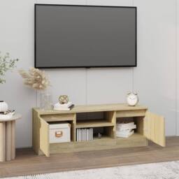 Berkfield Home TV Cabinet with Door Sonoma Oak 102x30x36 cm in Light Brown - Size: 102 x 30 x 36 cm - thumbnail 1