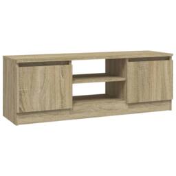 Berkfield Home TV Cabinet with Door Sonoma Oak 102x30x36 cm in Light Brown - Size: 102 x 30 x 36 cm - thumbnail 3