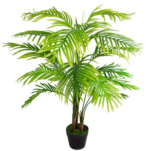 Leaf 130cm Design UK Large Realistic Artificial Palm Tree Natural Palm in Green