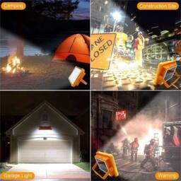 Nordara 336 LED Solar Floodlight Portable Waterproof Rechargeable 5 Mode 150W in Orange - thumbnail 5