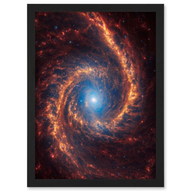 Artery8 NASA James Webb Telescope View of Spiral Galaxy NGC 1566 Framed Art A4 in Black - image 1