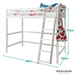 Nöa and Nani Texas High Sleeper Cabin Bed in White - Size: Single - thumbnail 4
