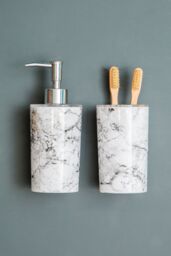 Orsina Rome Soap Dispenser, Marble Effect in Grey - thumbnail 5