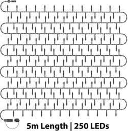 Xmas Haus Cluster Lights Black Rubber IP65 5m/250 LED Colour Change - thumbnail 2