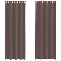 Berkfield Home Voile Curtains with Grommets 2 pcs Brown 140x300 cm