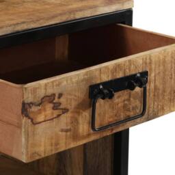 Berkfield Home Beautiful Bedside Cabinet 40x35x40 cm Solid Wood Mango in Brown - Size: 40 x 35 x 40 cm - thumbnail 8