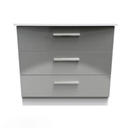 Ready Assembled 2 U Windsor 3 Drawer Chest (Ready Assembled) in Light Grey - thumbnail 1