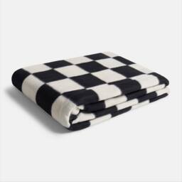 OHS Checkerboard Polar Fleece Throw Blanket Lightweight Bedspread - Size: 120 cm x 150 cm - thumbnail 3