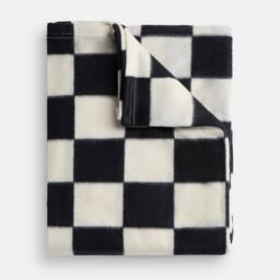OHS Checkerboard Polar Fleece Throw Blanket Lightweight Bedspread - Size: 120 cm x 150 cm - thumbnail 4