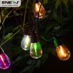 ENER-J Ener J Solar RGB Meteor Shower String Lights 10 Metres Multicolour in Black - Size: 25 cm diameter x 19 cm high - thumbnail 4