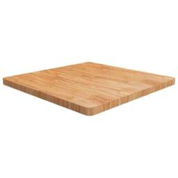 Berkfield Home Square Table Top Light Brown 80x80x4cm Treated Solid Wood Oak - Size: 80 x 80 x 4 cm - thumbnail 2
