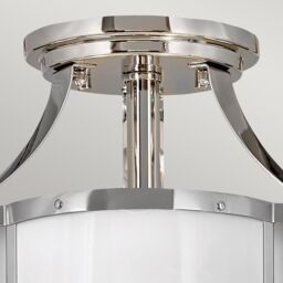 Netlighting Hinkley Chance Cylindrical Ceiling Light Polished Nickel with Polished White in Grey - thumbnail 2