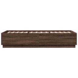 Berkfield Home Bed Frame without Mattress Brown Oak 100x200 cm - thumbnail 5