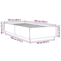 Berkfield Home Bed Frame without Mattress Brown Oak 100x200 cm - thumbnail 9