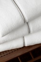 Bianca 'Zero Twist Satin Stitch' Cotton Towel in White - thumbnail 2