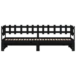 Berkfield Home Pull-out Day Bed Black 2x(80x200) cm Solid Wood Pine - thumbnail 6