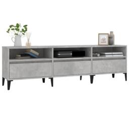 Berkfield Home TV Cabinet Concrete Grey 150x30x44.5 cm Engineered Wood - thumbnail 4