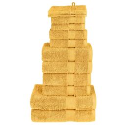 Berkfield Home 12 Piece Premium Towel Set SOLUND Gold 600 gsm - thumbnail 1