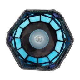 Happy Homewares Classic Dragonfly Tiffany Uplighter Lamp in Coloured Stained Glass in Blue - thumbnail 3