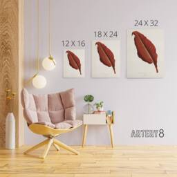 "Artery8 Canna Botany Red Leaf Shirley Hibberd Vintage Canvas Wall Art in White - Size: W18"" x H24""" - thumbnail 4