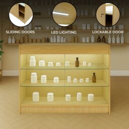 Monstershop LED Retail Shop Counter K1200 - Maple in Beige - thumbnail 2