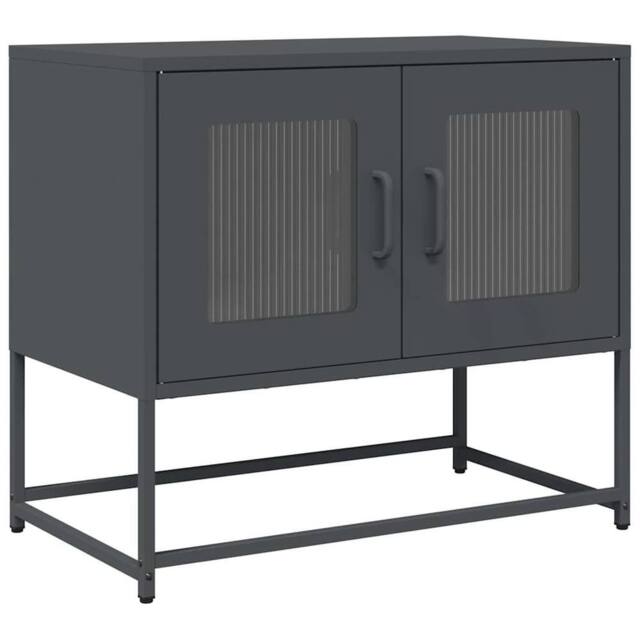 Berkfield Home TV Cabinet Anthracite 68x39x60.5 cm Cold-rolled Steel in Charcoal - image 1